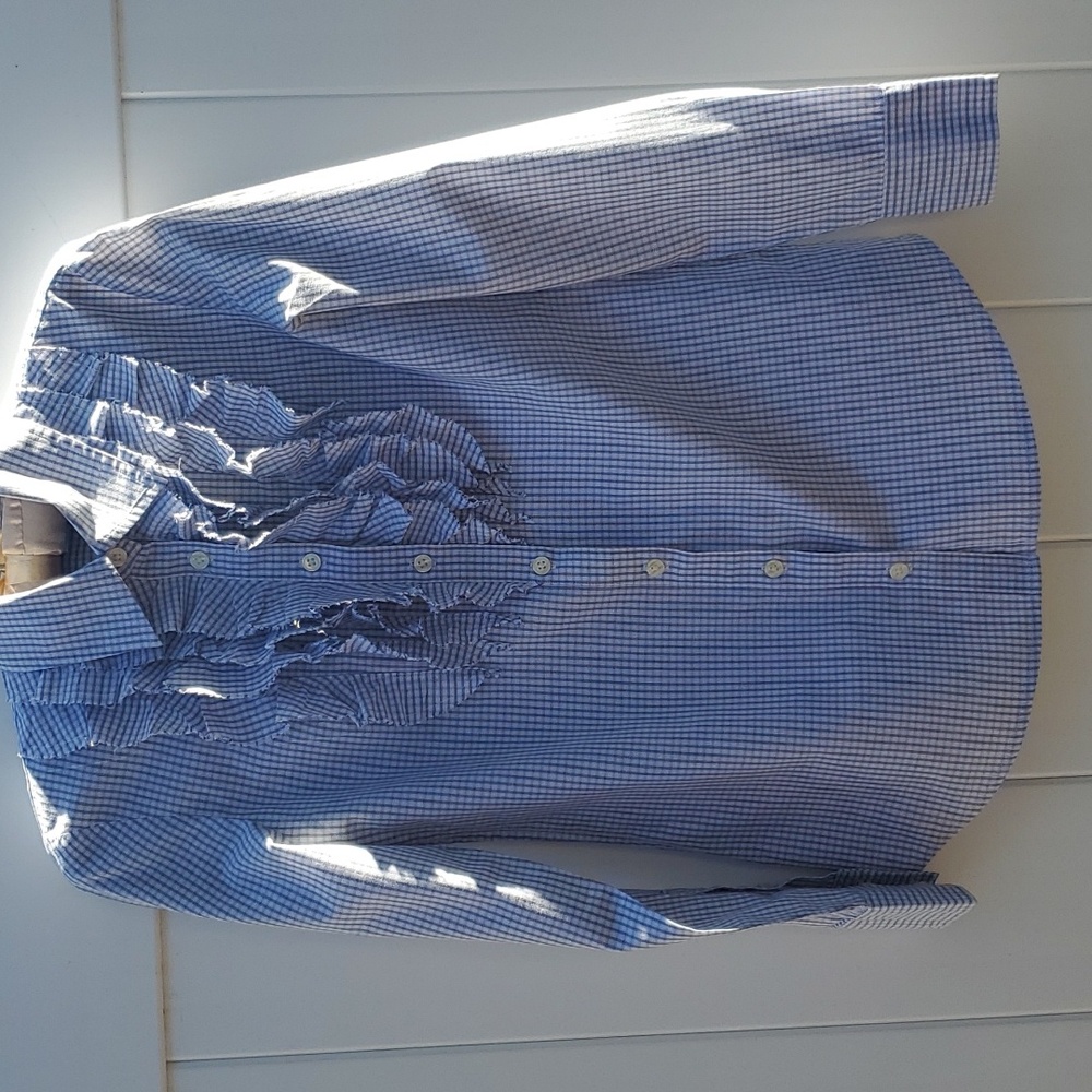 Banana Republic blue white women's shirt XS petite